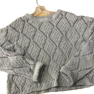 Sincerely Jules Light Gray Cable Knit Sweater